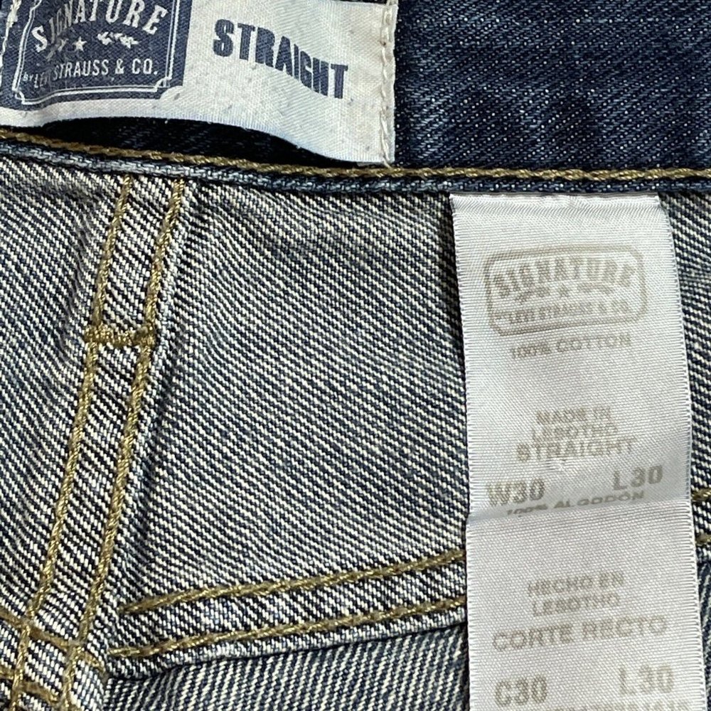 LEVI'S Signature MEN’S STRAIGHT FIT Denim Blue JEAN Pants SIZE 30 X 30 - Picture 3 of 9